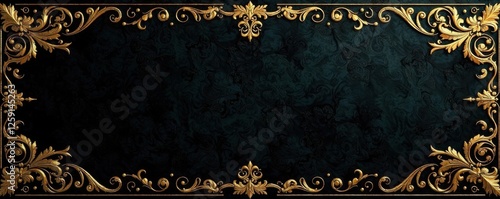 Shimmering luxury golden accents on black velvet background with intricate patterns and debossed designs , debossing, velvet, pattern