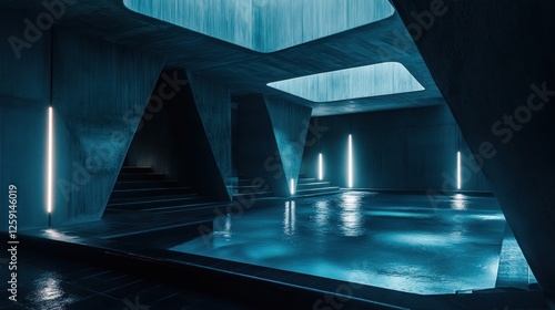 Wallpaper Mural Modern Indoor Pool in Concrete Architecture Torontodigital.ca