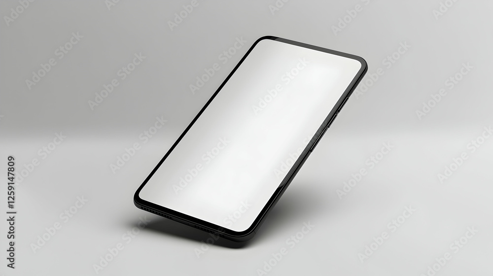 Minimalist smartphone design with blank screen, showcasing modern technology in a clean setting Minimalist smartphone design with blank screen, showcasing modern technology in a clean setting