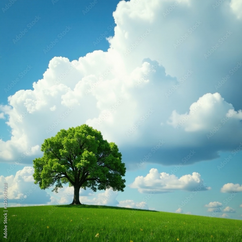 Soft focus cloudy sky with a lone tree, nature, tree, sky Soft focus cloudy sky with a lone tree, nature, tree, sky