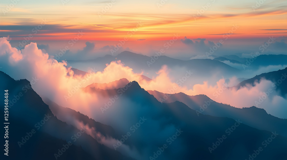 Fototapeta premium Dramatic Rocky Mountain Scene