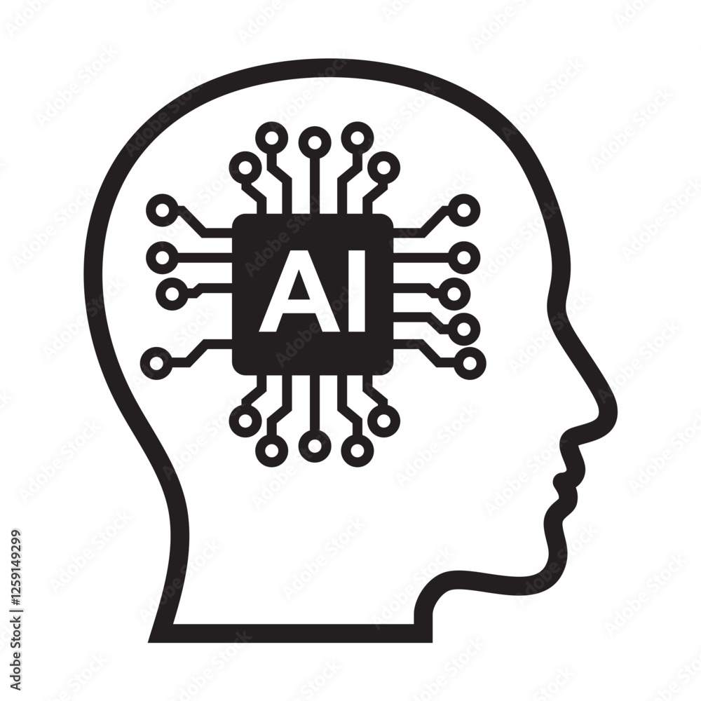 AI Chip and Digital Brain Icons – Innovation and Technology Concept, Futuristic AI Brain & Processor Icons – Tech-Inspired Vector, Artificial Intelligence Circuit Icon, Machine Learning AI Chip and Digital Brain Icons – Innovation and Technology Concept, Futuristic AI Brain & Processor Icons – Tech-Inspired Vector, Artificial Intelligence Circuit Icon, Machine Learning