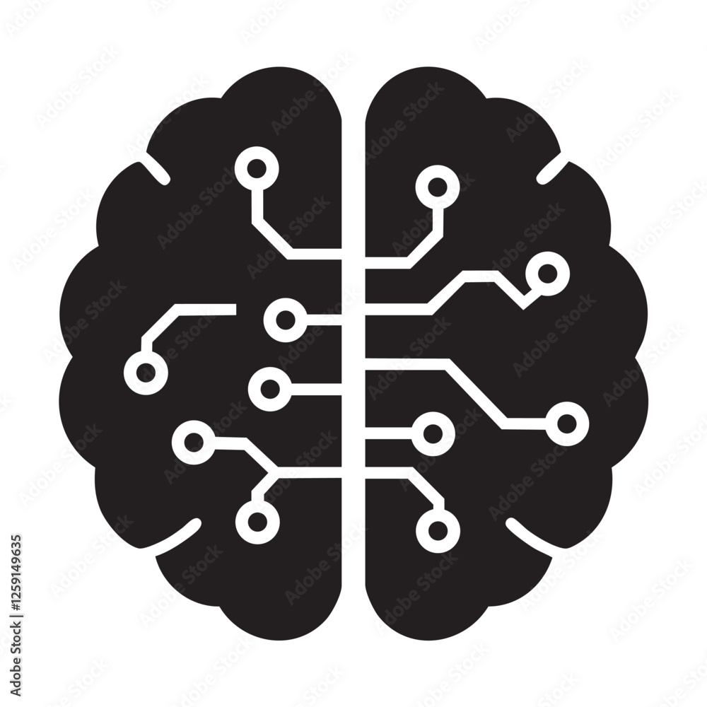AI Chip and Digital Brain Icons – Innovation and Technology Concept, Futuristic AI Brain & Processor Icons – Tech-Inspired Vector, Artificial Intelligence Circuit Icon, Machine Learning AI Chip and Digital Brain Icons – Innovation and Technology Concept, Futuristic AI Brain & Processor Icons – Tech-Inspired Vector, Artificial Intelligence Circuit Icon, Machine Learning