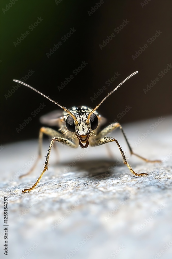 Close up of an intricate insect with prominent eyes showcasing nature's detail and beauty : Generative AI Close up of an intricate insect with prominent eyes showcasing nature's detail and beauty : Generative AI