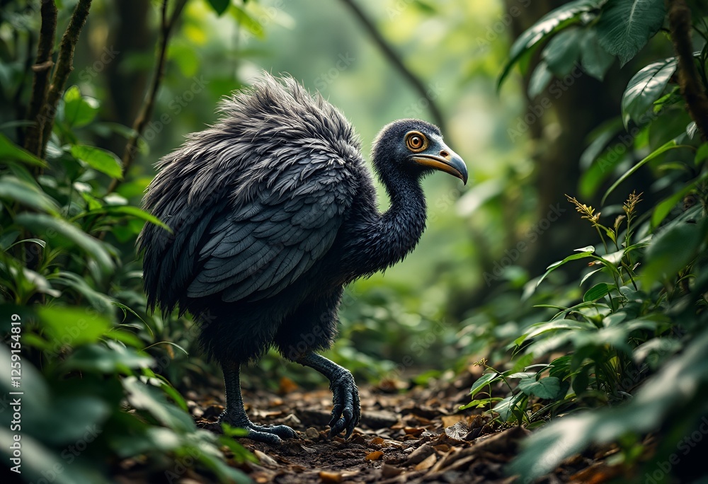 Obraz premium Lifelike Dodo Bird Wandering in the Jungle