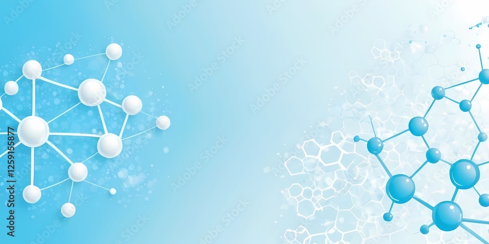 White and light blue medical abstract gradient background with molecules. web banner White and light blue medical abstract gradient background with molecules. web banner
