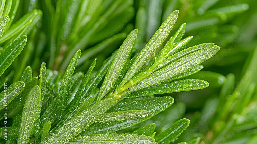Fototapeta premium Fresh Rosemary Sprig Close-up. Culinary Herb