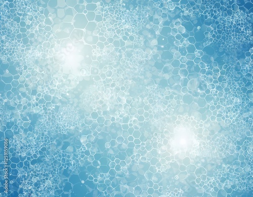 White and light blue medical abstract gradient background with molecules. web banner photo