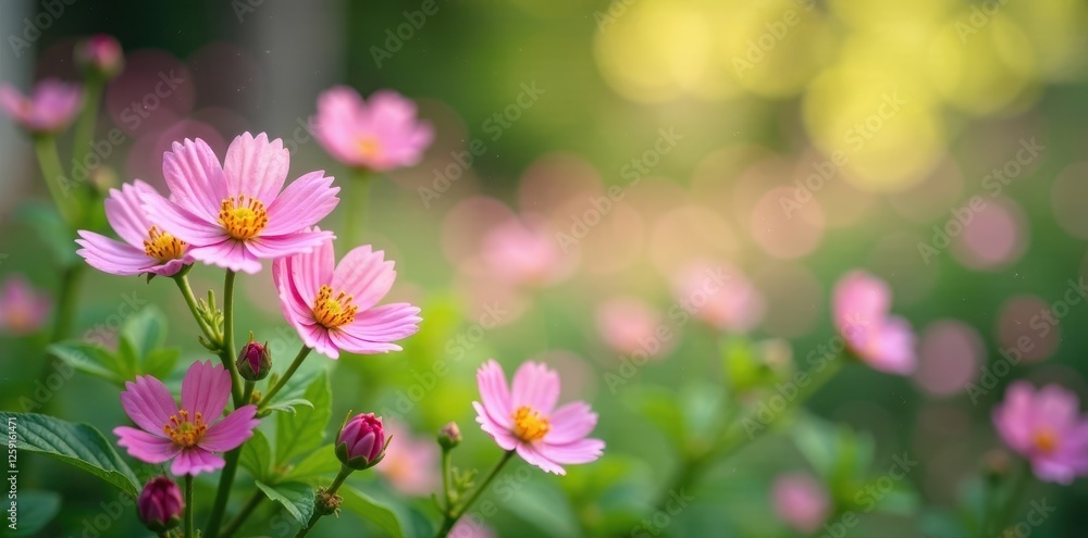 Delicate flowers swaying gently in the Isle of Wight garden breeze, blossoms, bouquet, nature Delicate flowers swaying gently in the Isle of Wight garden breeze, blossoms, bouquet, nature