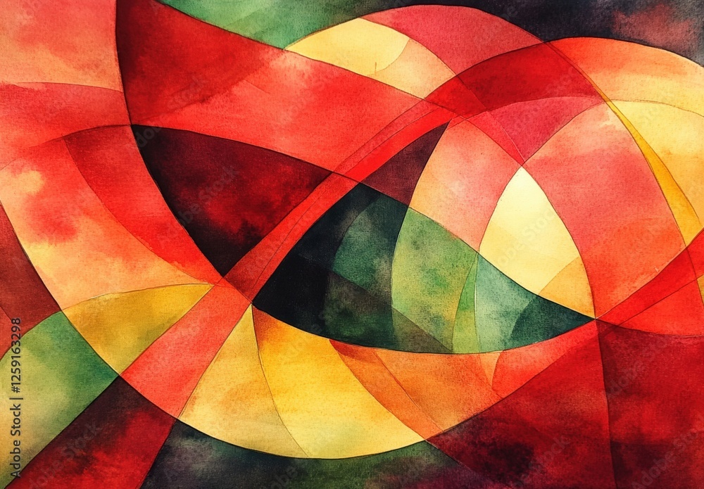 Fototapeta premium Abstract watercolor red background with halftone effects. vector illustraction.