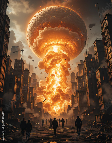 Gigantic Meteor Impact Destroying a City