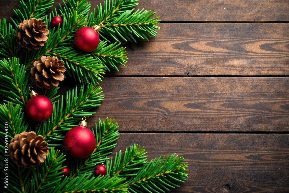 Traditional wooden Christmas tree branch with pinecones and evergreen branches, Holiday Decorations, Woodland Decoration, Christmas Tree Branch Traditional wooden Christmas tree branch with pinecones and evergreen branches, Holiday Decorations, Woodland Decoration, Christmas Tree Branch