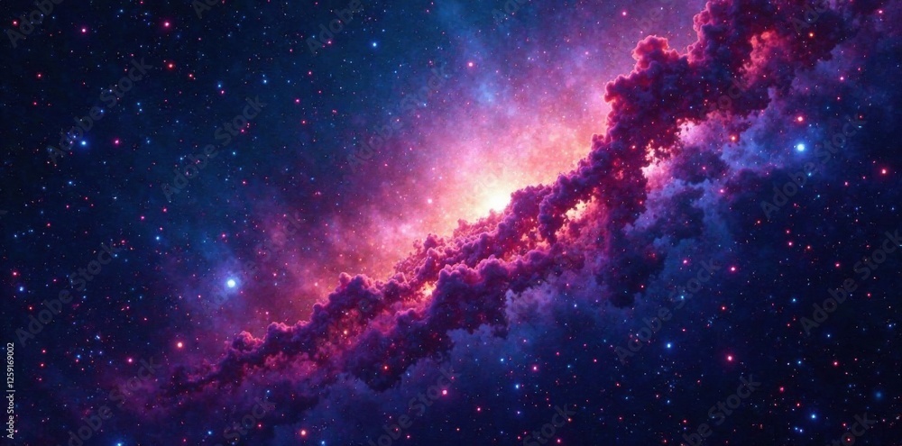 Obraz premium Vibrant stars and space dust in a deep space galaxy scene, Milky Way, dust, space