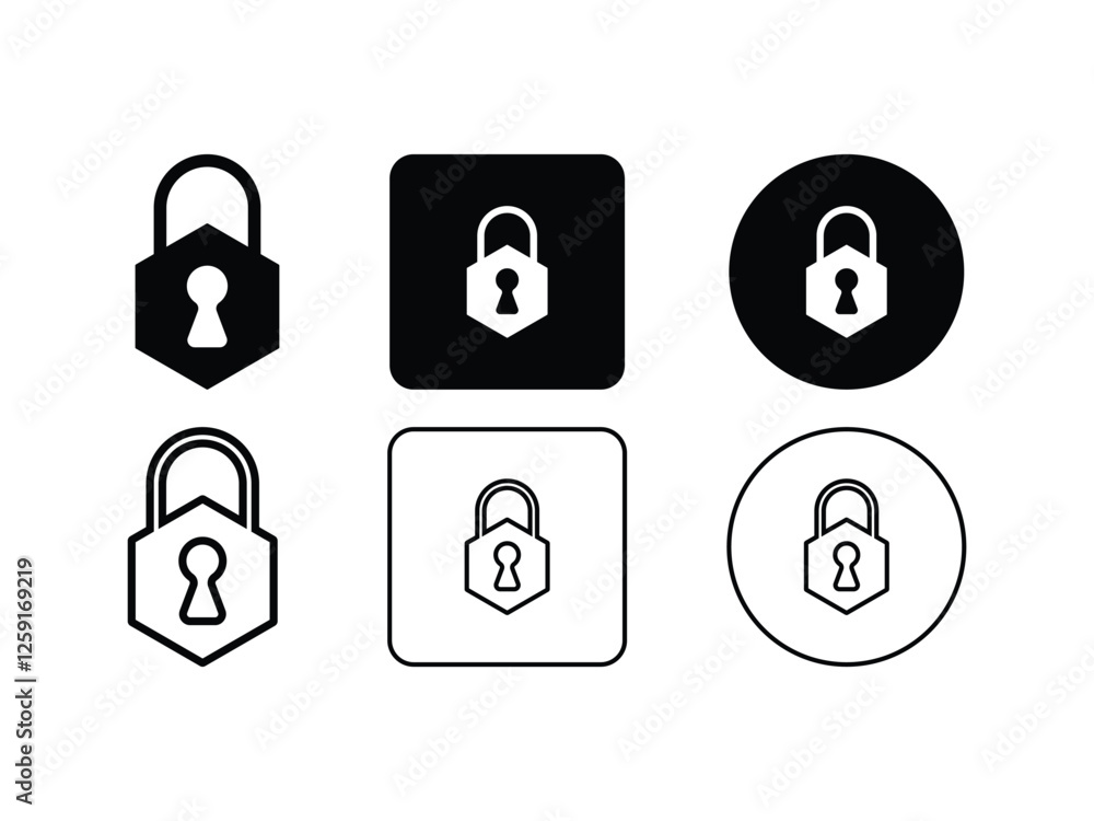 set of editable vector lock hexagon shapes symbol design illustration isolated on transparent background set of editable vector lock hexagon shapes symbol design illustration isolated on transparent background