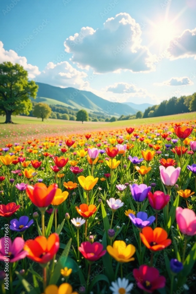 Vibrant colors of a blooming meadow, natural scenery, colorful blooms, meadow Vibrant colors of a blooming meadow, natural scenery, colorful blooms, meadow