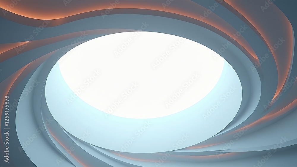 Fototapeta premium Modern Curve Ceiling Design - Architectural Art