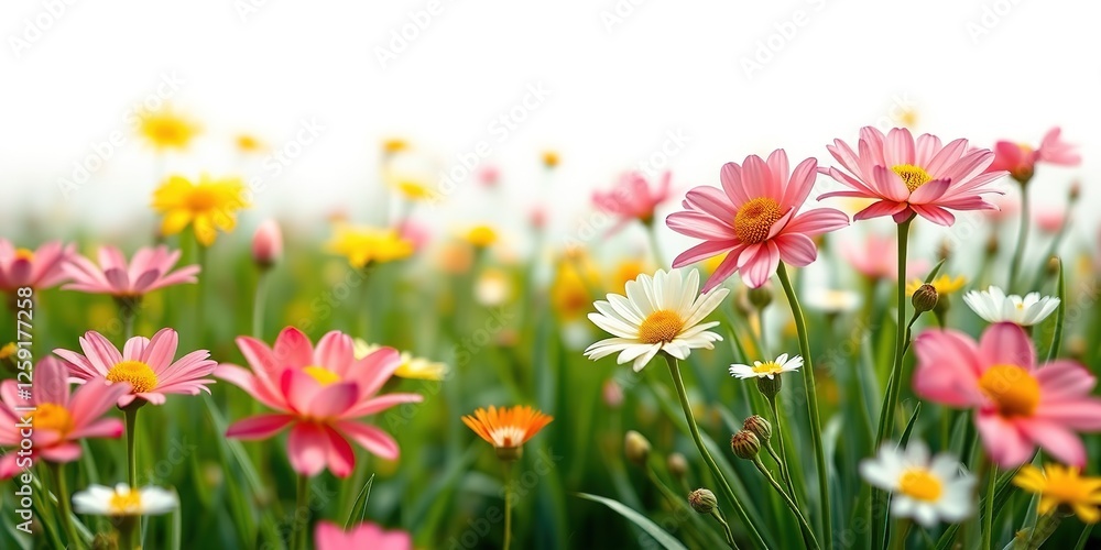 Fototapeta premium Easter's Floral Tapestry: A Field of Blooms