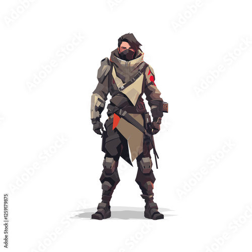 Game character logo flat vector design