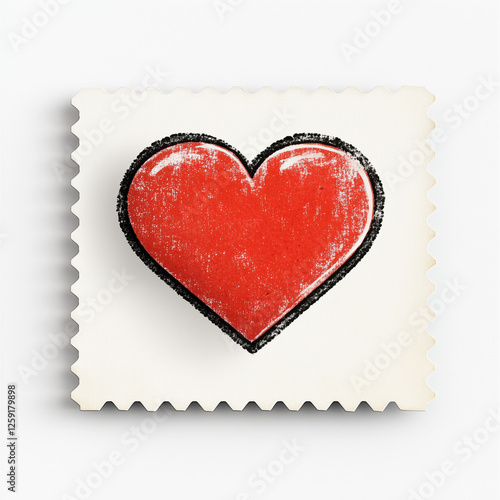 red heart stamp