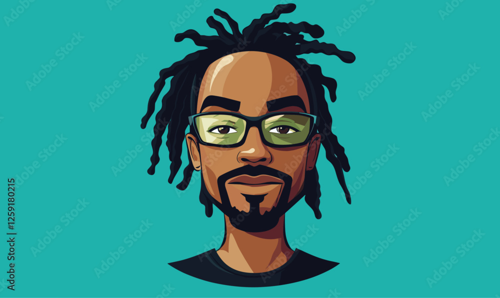 African american guy flat vector design African american guy flat vector design