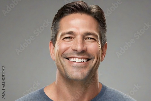 Happy Man Smiling Face Portrait.