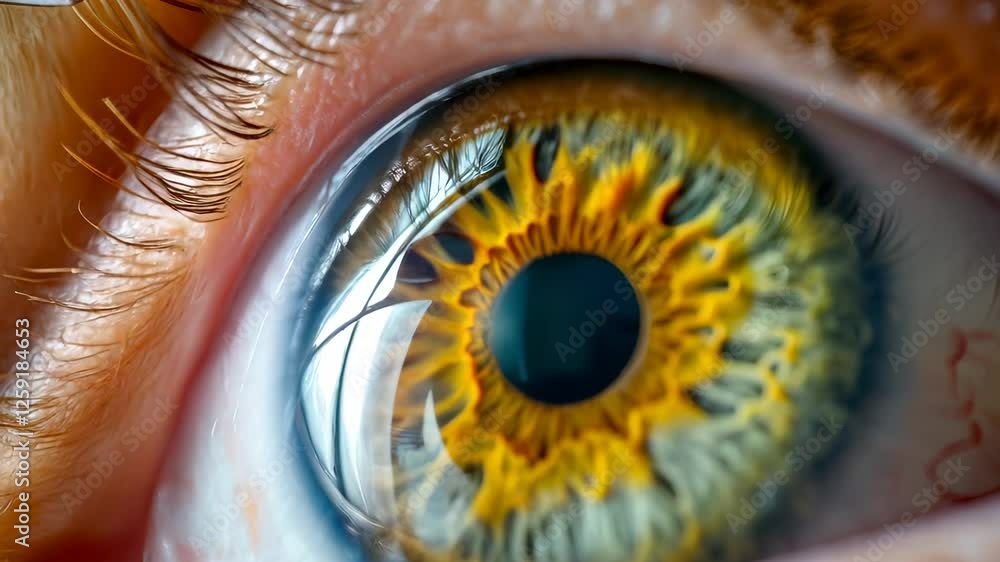 Close Up of Colorful Human Iris Intricate Details and Vibrant Eye Features Close Up of Colorful Human Iris Intricate Details and Vibrant Eye Features