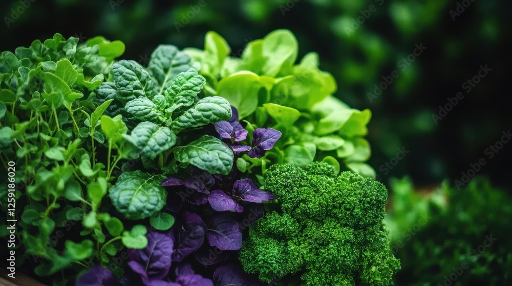 Fresh and Vibrant Mix of Green Leafy Vegetables Displayed on Wooden Surface in Nature Background Fresh and Vibrant Mix of Green Leafy Vegetables Displayed on Wooden Surface in Nature Background