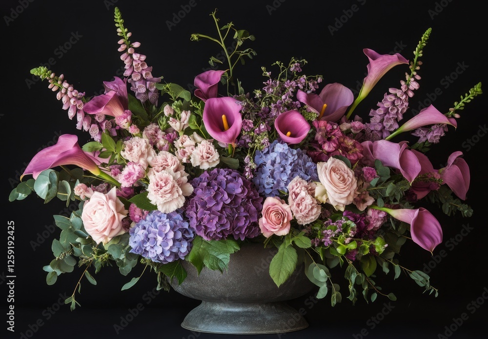 custom made wallpaper toronto digitalElegant floral arrangement in a dark gray bowl against a black backdrop