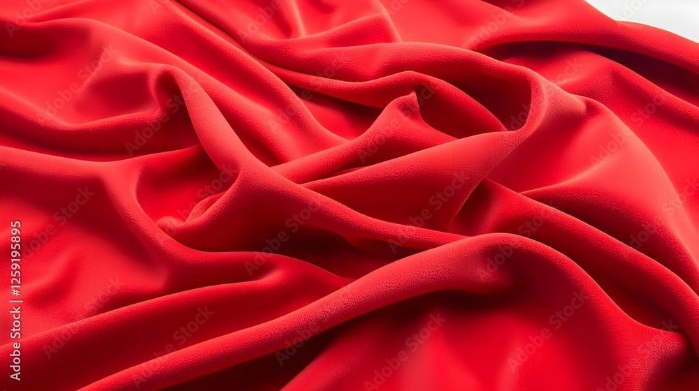 Red Velvet Fabric Draped Texture