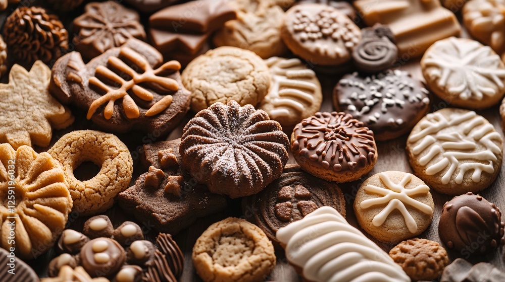 Delicious christmas cookies with chocolate, perfect for a cozy holiday season Delicious christmas cookies with chocolate, perfect for a cozy holiday season