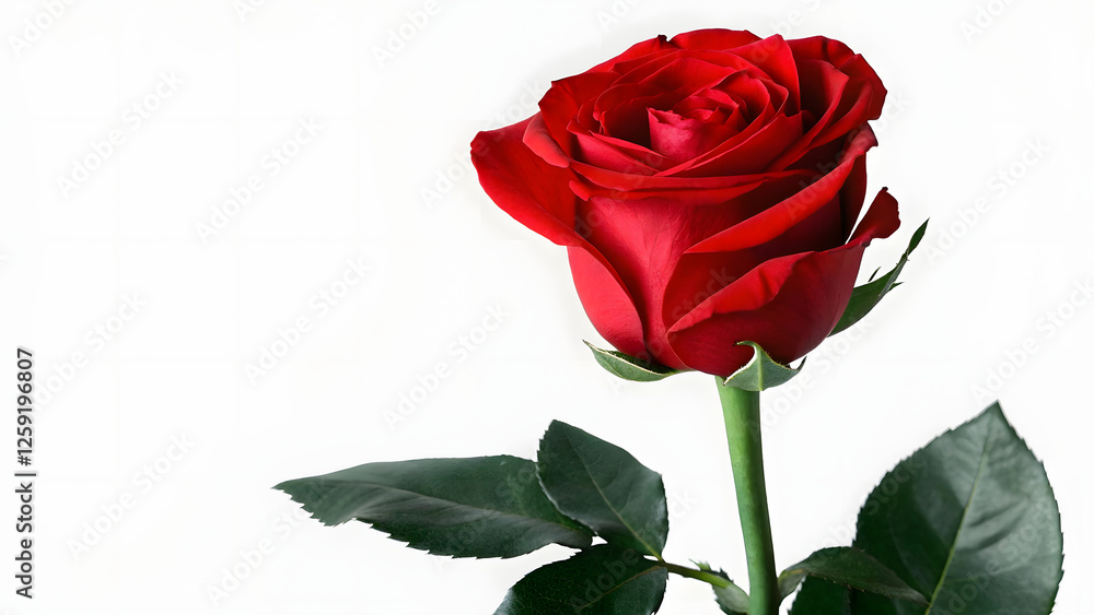Fototapeta premium Valentine s red rose element set isolated