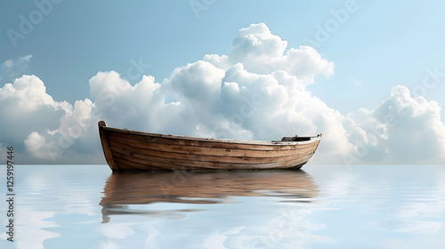 boat sun cloud sea light