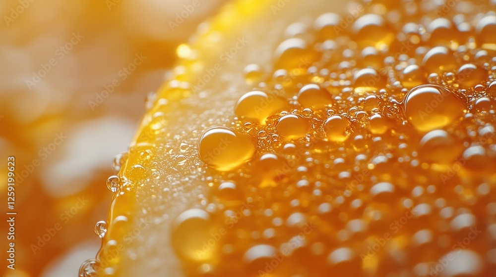 Macro Photography of a Lemon Slice with Water Droplets Macro Photography of a Lemon Slice with Water Droplets