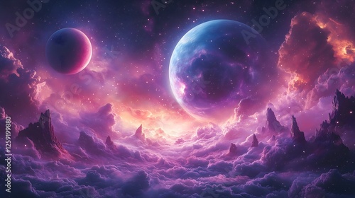 A bright planet shines in the dark of space, a celestial dream among the stars