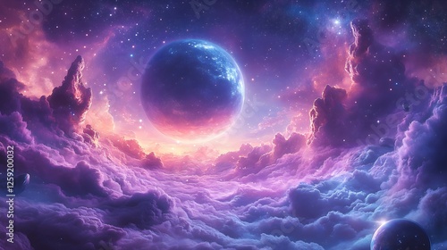 A blue planet orbits its star, illuminated by the sun's light in the dark expanse of space