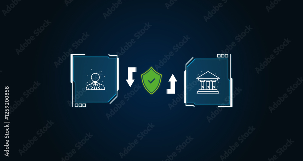 secure online banking transaction, digital finance and cybersecurity concept