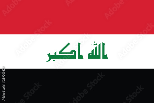 Flag of Iraq. Iraq flag official colors and proportion digital vector illustration