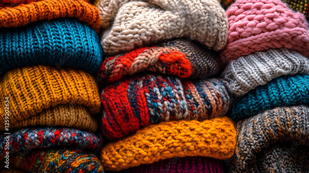 woolen colorful caps.ai generative woolen colorful caps.ai generative
