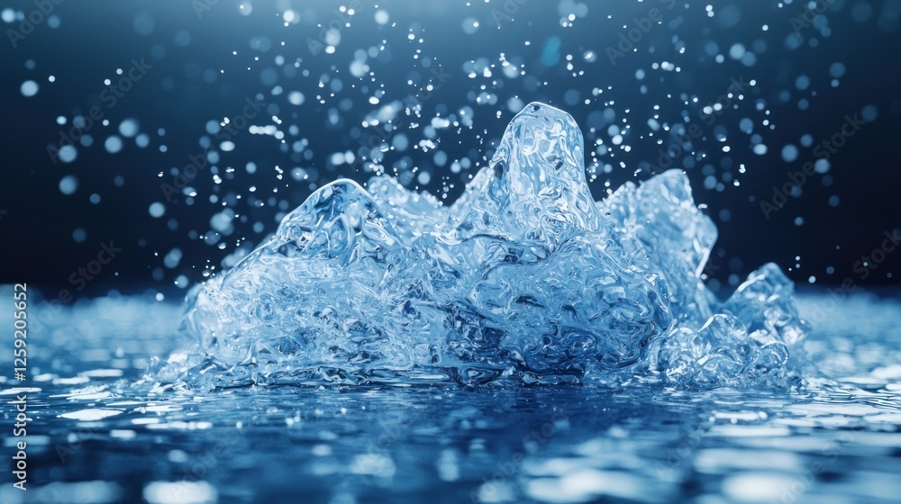 Crystal Clear Water Splashing Upwards Crystal Clear Water Splashing Upwards