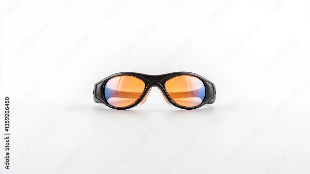 Sporty Sunglasses With Gradient Lenses Isolated On White Background. Generative AI Sporty Sunglasses With Gradient Lenses Isolated On White Background. Generative AI