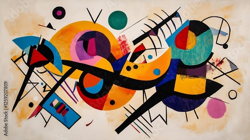 Kandinsky Inspired Abstract Composition: A Symphony of Color and Form photo