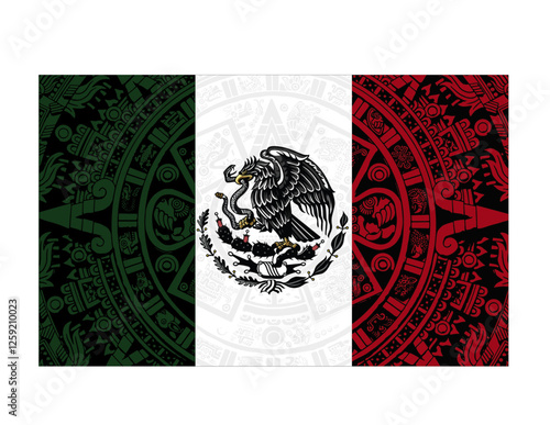 Aztec Mexican flag SVG File, Aztec Calendar SVG, Mexican art
