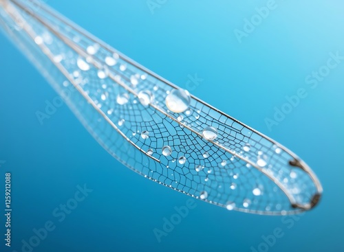 an image of a close up of a dragonfly wing with water droplets, there is a close up of a dragonfly wing with water droplets photo