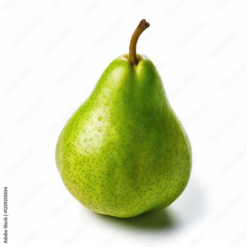 A vibrant green pear, juicy and fresh, perfect for a healthy and delicious snack or dessert. A vibrant green pear, juicy and fresh, perfect for a healthy and delicious snack or dessert.
