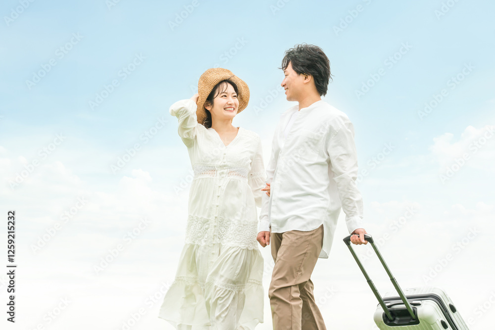 新婚旅行・ハネムーン・旅する恋人・カップル・夫婦のイメージ
