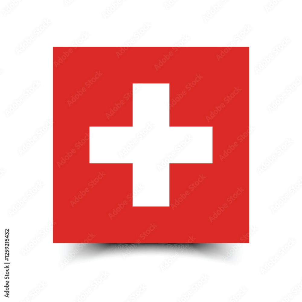 Flag of Switzerland. Switzerland flag official colors and proportion digital vector illustration Flag of Switzerland. Switzerland flag official colors and proportion digital vector illustration
