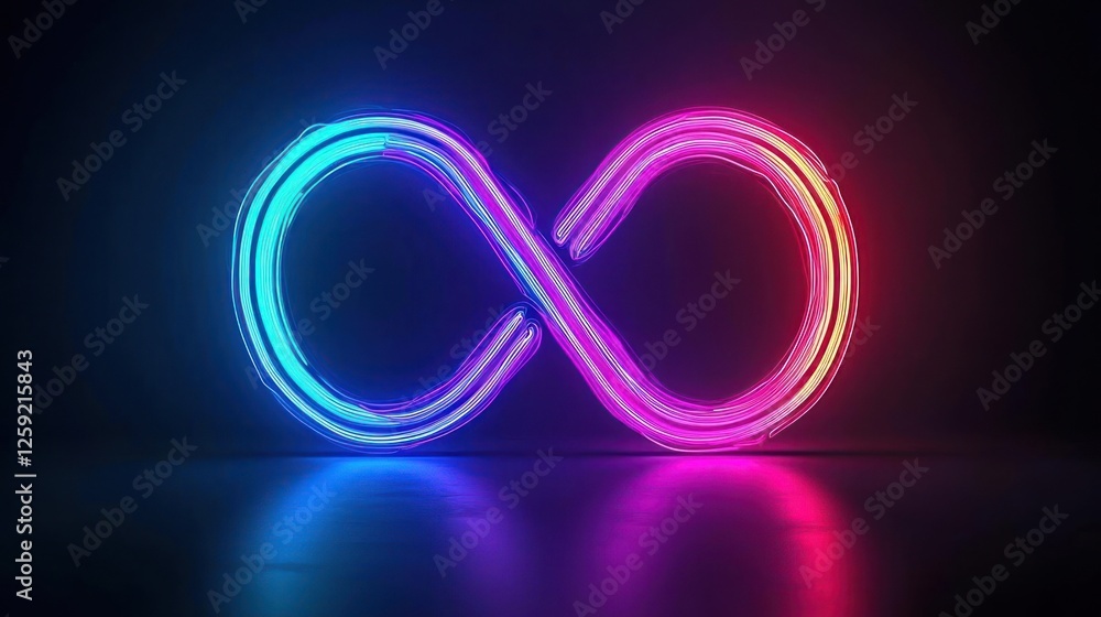 Fototapeta premium Glowing Neon Infinity Symbol Abstract Digital Art