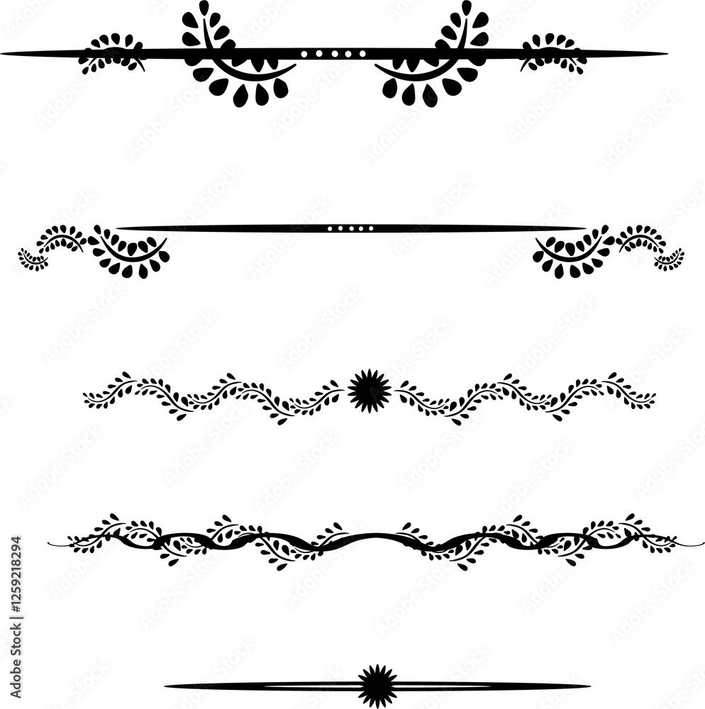 Obraz premium Decorative monograms and calligraphic borders. Template signage, logos, labels, stickers, cards. Graphic design page. Classic design elements for wedding invitations