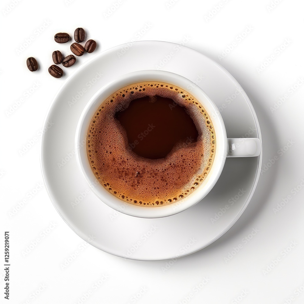 Aromatic Coffee in a White Cup: The Perfect Morning Brew Aromatic Coffee in a White Cup: The Perfect Morning Brew