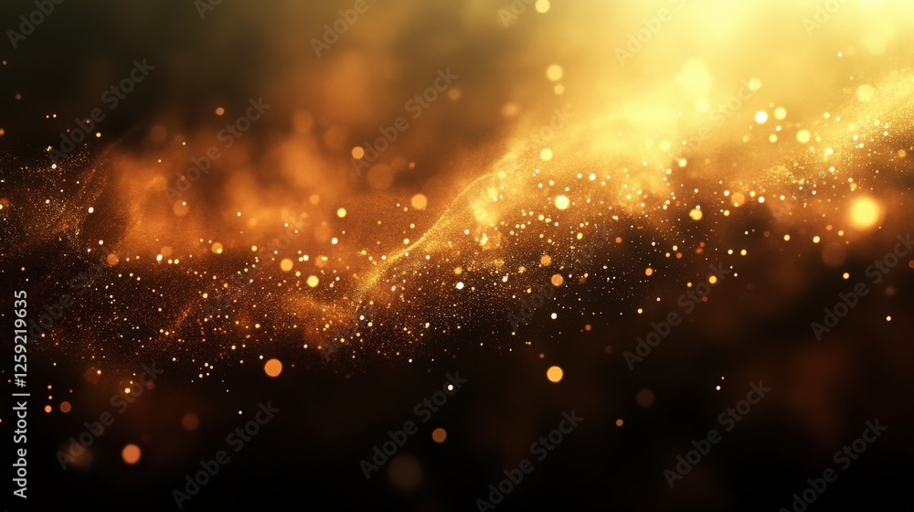 Fototapeta premium Golden Sparkle Background with Bokeh Effect for Festive Designs